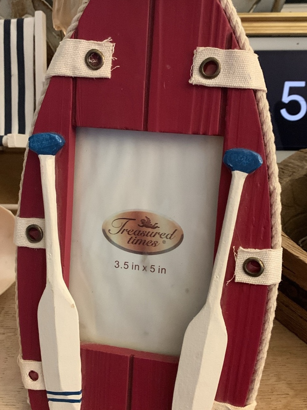 Red Nautical Paddle Photo Frame